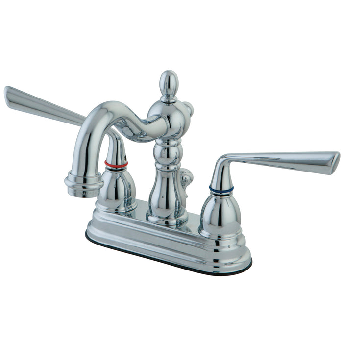 Silver Sage KS1601ZL Two-Handle 3-Hole Deck Mount 4" Centerset Bathroom Faucet with Brass Pop-Up, Polished Chrome
