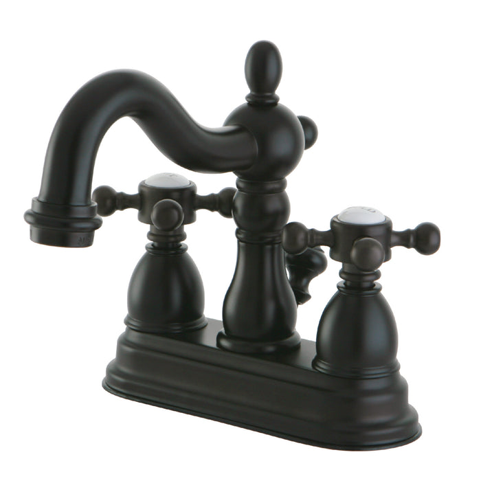 Heritage KS1605BX Two-Handle 3-Hole Deck Mount 4" Centerset Bathroom Faucet with Brass Pop-Up, Oil Rubbed Bronze