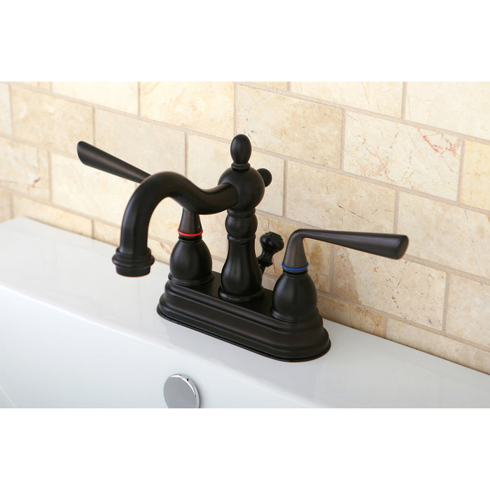 Silver Sage KS1605ZL Two-Handle 3-Hole Deck Mount 4" Centerset Bathroom Faucet with Brass Pop-Up, Oil Rubbed Bronze
