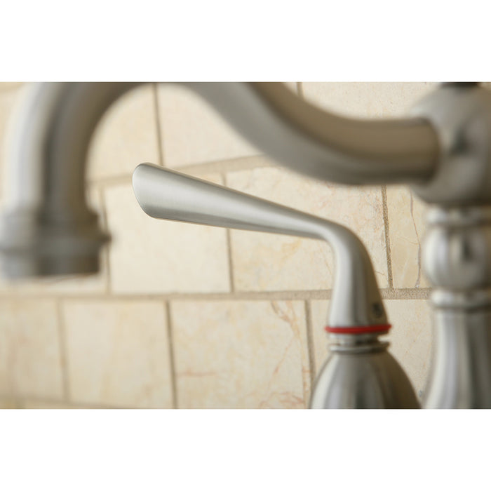 Silver Sage KS1608ZL Two-Handle 3-Hole Deck Mount 4" Centerset Bathroom Faucet with Brass Pop-Up, Brushed Nickel