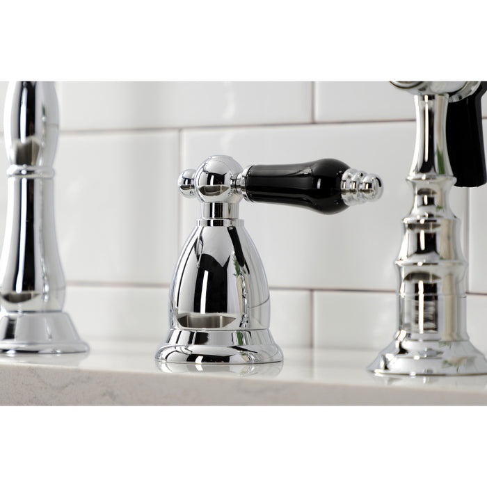 Duchess KS1791PKLBS Two-Handle 4-Hole Deck Mount Widespread Kitchen Faucet with Brass Sprayer, Polished Chrome