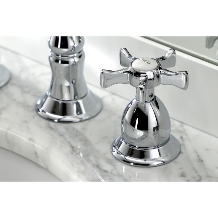 Hamilton KS1971NX Two-Handle 3-Hole Deck Mount Widespread Bathroom Faucet with Brass Pop-Up, Polished Chrome