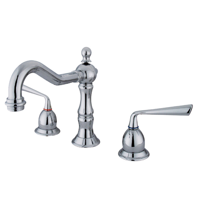 Silver Sage KS1971ZL Two-Handle 3-Hole Deck Mount Widespread Bathroom Faucet with Brass Pop-Up, Polished Chrome
