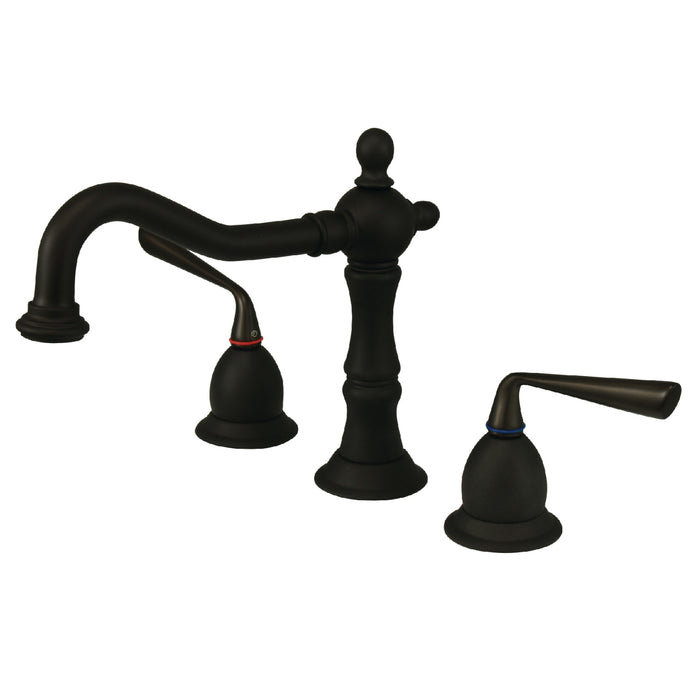 Silver Sage KS1975ZL Two-Handle 3-Hole Deck Mount Widespread Bathroom Faucet with Brass Pop-Up, Oil Rubbed Bronze
