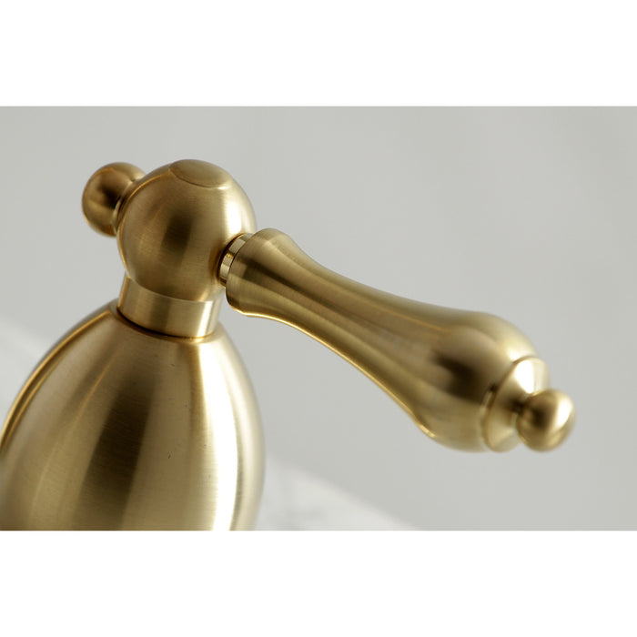 Heritage KS1977AL Two-Handle 3-Hole Deck Mount Widespread Bathroom Faucet with Brass Pop-Up, Brushed Brass
