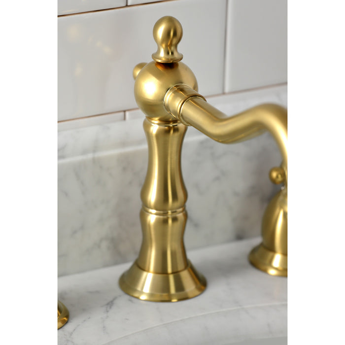 Duchess KS1977PKL Two-Handle 3-Hole Deck Mount Widespread Bathroom Faucet with Brass Pop-Up, Brushed Brass