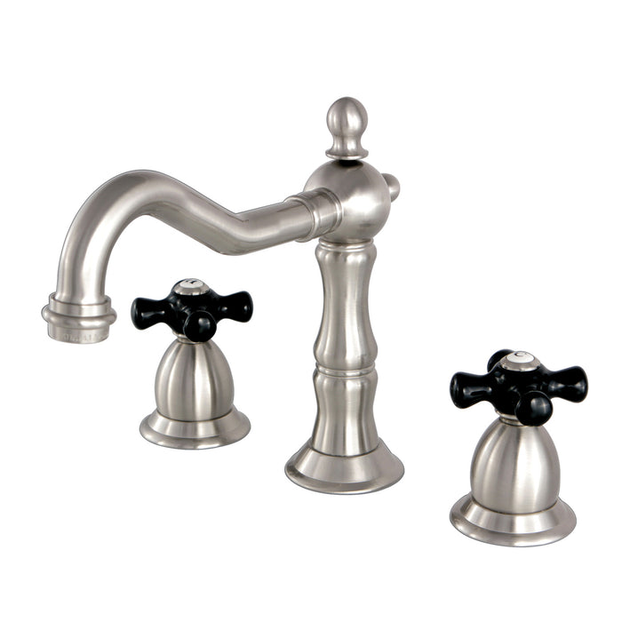 Duchess KS1978PKX Two-Handle 3-Hole Deck Mount Widespread Bathroom Faucet with Brass Pop-Up, Brushed Nickel