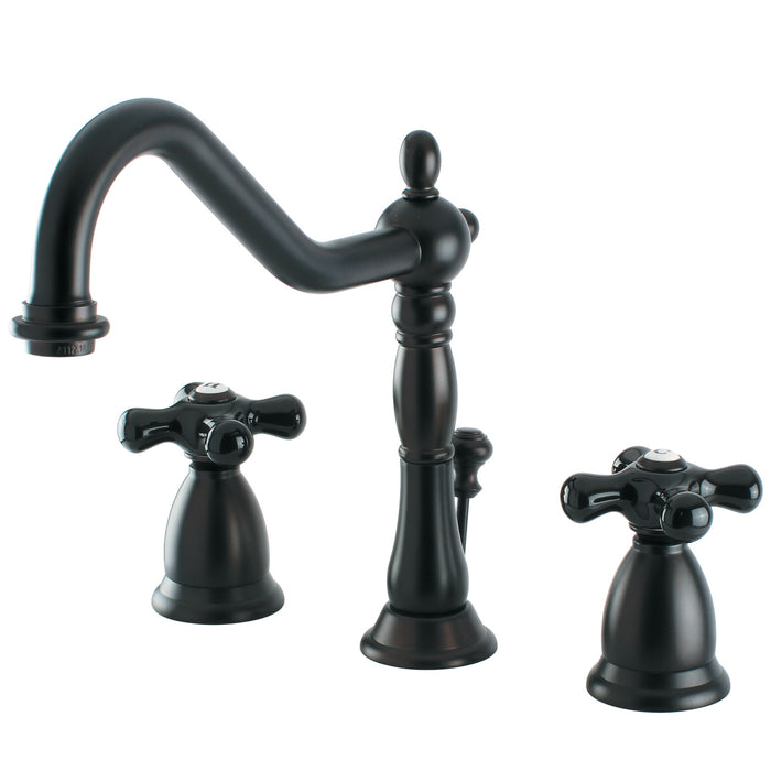 Duchess KS1995PKX Two-Handle 3-Hole Deck Mount Widespread Bathroom Faucet with Brass Pop-Up, Oil Rubbed Bronze