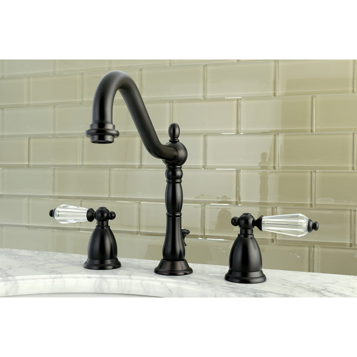 Wilshire KS1995WLL Two-Handle 3-Hole Deck Mount Widespread Bathroom Faucet with Brass Pop-Up, Oil Rubbed Bronze