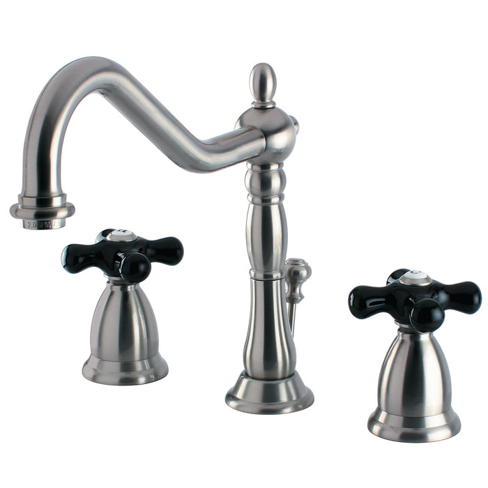 Duchess KS1998PKX Two-Handle 3-Hole Deck Mount Widespread Bathroom Faucet with Brass Pop-Up, Brushed Nickel