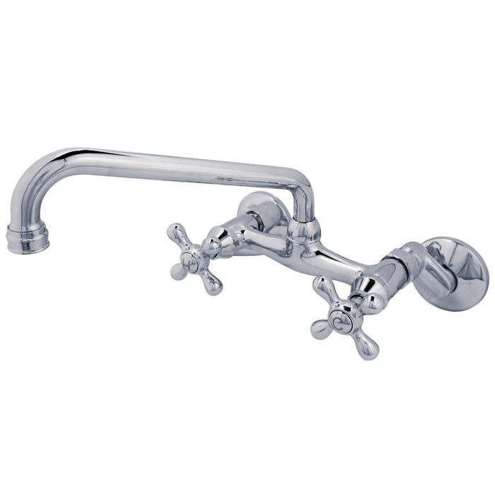 KS200M Two-Handle 2-Hole Wall Mount Bridge Kitchen Faucet, Polished Chrome
