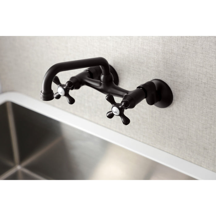 Kingston KS213ORB Two-Handle 2-Hole Wall Mount Kitchen Faucet, Oil Rubbed Bronze