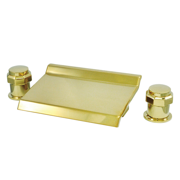 Kingston Milano KS2242AR Two-Handle 3-Hole Deck Mount Roman Tub Faucet, Polished Brass