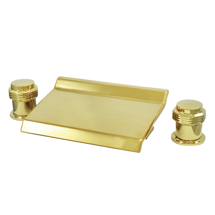Milano KS2242MR Two-Handle 3-Hole Deck Mount Roman Tub Faucet, Polished Brass