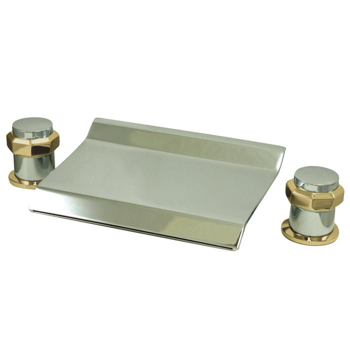 Milano KS2244AR Two-Handle 3-Hole Deck Mount Roman Tub Faucet, Polished Chrome/Polished Brass