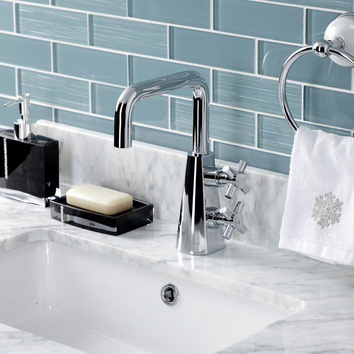 Kingston Sona KS2261DX - Constantine Two-Handle 1-Hole Bathroom Faucet with Push Pop-Up Drain, Polished Chrome