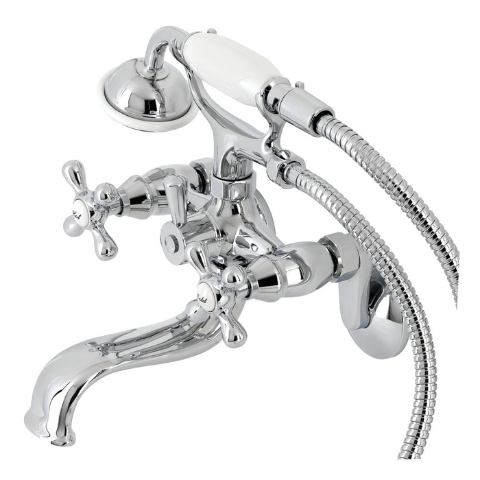Kingston KS226C Two-Handle Clawfoot Tub Faucet with Hand Shower, Polished Chrome