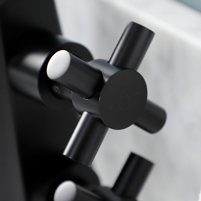 Kingston Sona KS2290DX - Constantine Two-Handle 1-Hole Bathroom Faucet with Push Pop-Up Drain, Matte Black