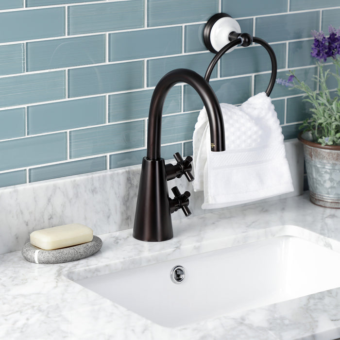 Kingston Sona KS2295DX - Constantine Two-Handle 1-Hole Bathroom Faucet with Push Pop-Up Drain, Oil Rubbed Bronze