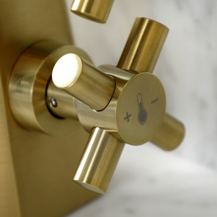 Constantine KS2297DX Two-Handle 1-Hole Deck Mount Bathroom Faucet with Push Pop-Up, Brushed Brass