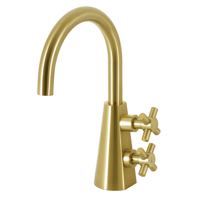 Constantine KS2297DX Two-Handle 1-Hole Deck Mount Bathroom Faucet with Push Pop-Up, Brushed Brass