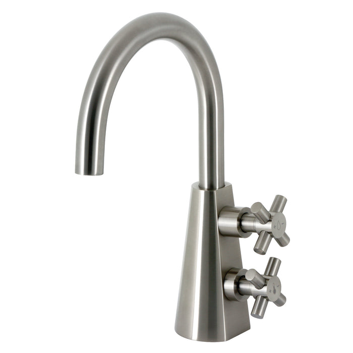 Constantine KS2298DX Two-Handle 1-Hole Deck Mount Bathroom Faucet with Push Pop-Up, Brushed Nickel