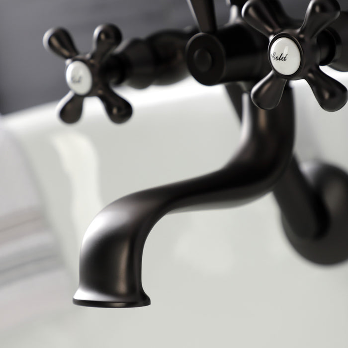 Kingston Heirloom KS229ORB - Kingston Three-Handle 2-Hole Tub Wall Mount Clawfoot Tub Faucet with Handshower, Oil Rubbed Bronze