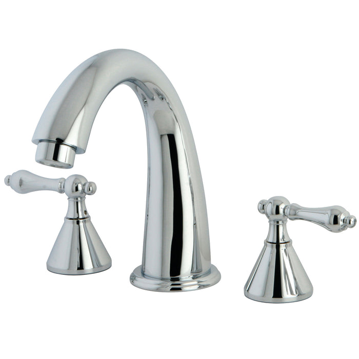 Kingston Tulare KS2361AL - Naples Two-Handle 3-Hole Deck Mount Roman Tub Faucet, Polished Chrome