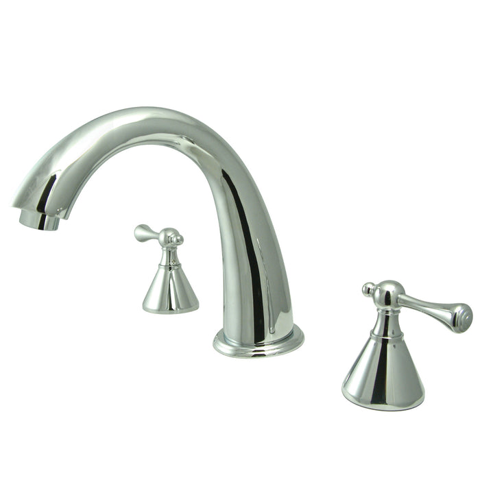 Kingston Tulare KS2361BL - English Country Two-Handle 3-Hole Deck Mount Roman Tub Faucet, Polished Chrome