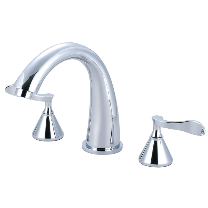 Kingston Tulare KS2361CFL - Century Two-Handle 3-Hole Deck Mount Roman Tub Faucet, Polished Chrome