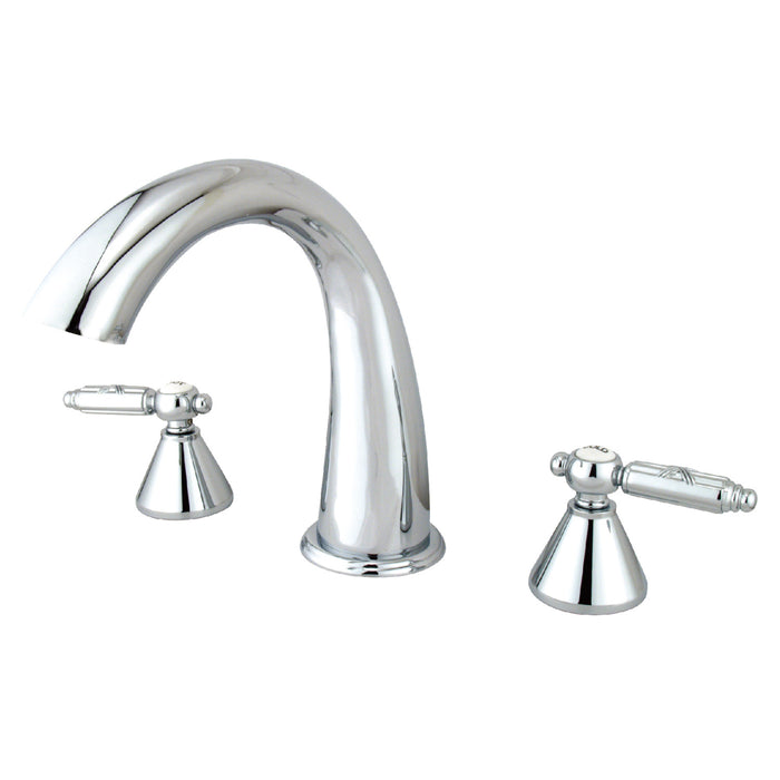 Kingston Tulare KS2361GL - Roman Two-Handle 3-Hole Deck Mount Roman Tub Faucet, Polished Chrome