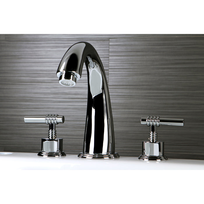 Kingston Tulare KS2361ML - Milano Two-Handle 3-Hole Deck Mount Roman Tub Faucet, Polished Chrome