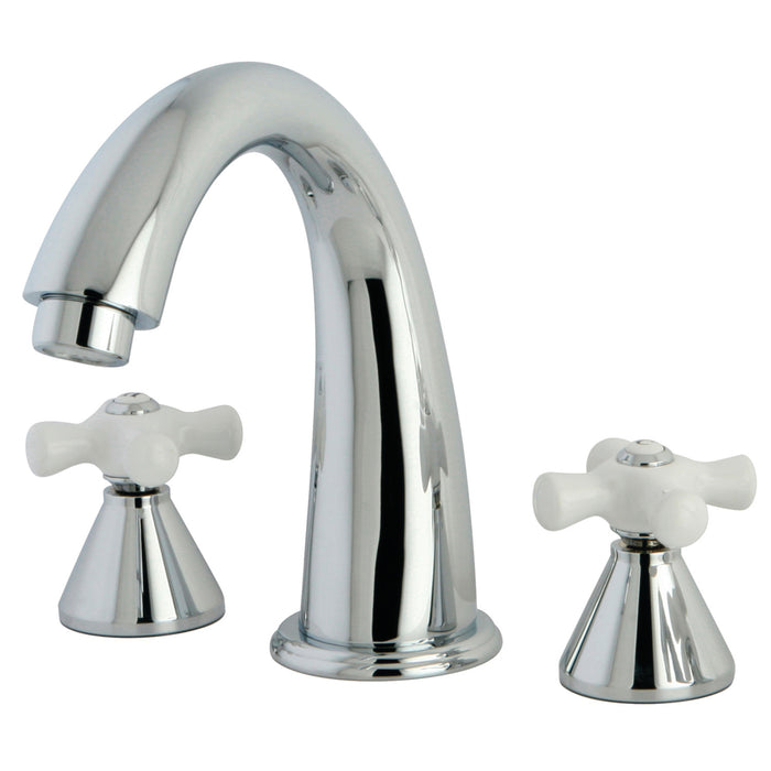 Kingston Tulare KS2361PX - Naples Two-Handle 3-Hole Deck Mount Roman Tub Faucet, Polished Chrome