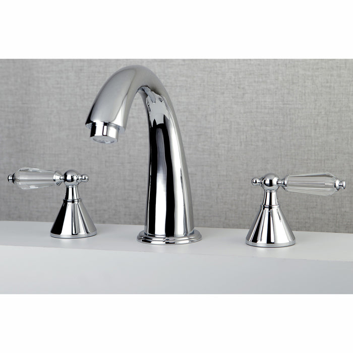 Kingston Tulare KS2361WLL - Wilshire Two-Handle 3-Hole Deck Mount Roman Tub Faucet, Polished Chrome