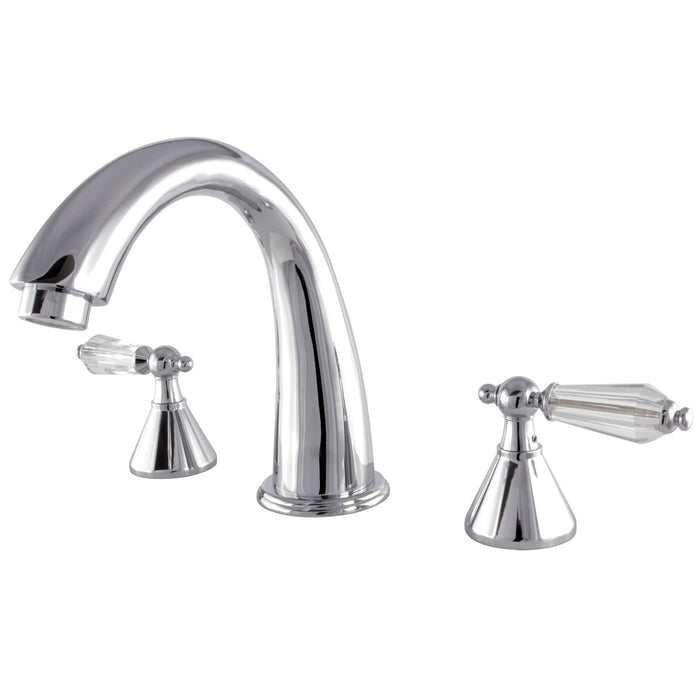Kingston Tulare KS2361WLL - Wilshire Two-Handle 3-Hole Deck Mount Roman Tub Faucet, Polished Chrome