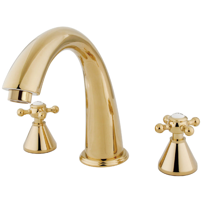 Kingston Tulare KS2362BX - Roman Two-Handle 3-Hole Deck Mount Roman Tub Faucet, Polished Brass