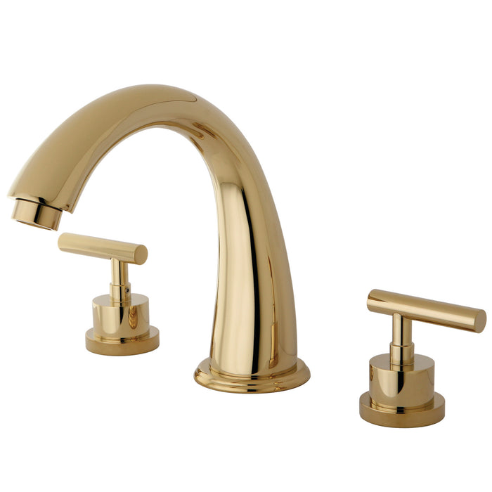 Manhattan KS2362CML Two-Handle 3-Hole Deck Mount Roman Tub Faucet, Polished Brass