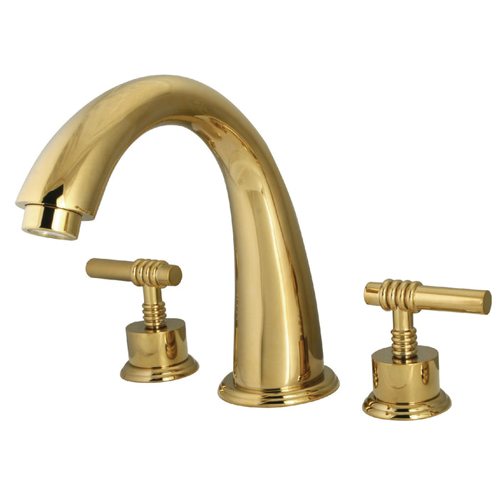 Kingston Tulare KS2362ML - Milano Two-Handle 3-Hole Deck Mount Roman Tub Faucet, Polished Brass