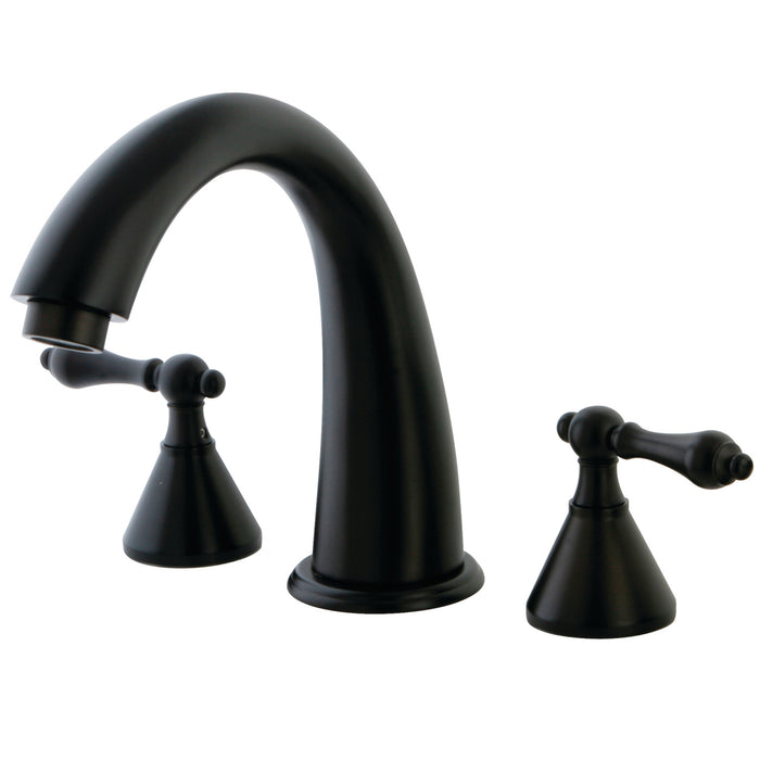 Kingston Tulare KS2365AL - Naples Two-Handle 3-Hole Deck Mount Roman Tub Faucet, Oil Rubbed Bronze