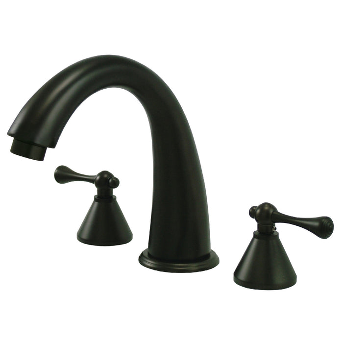 English Country KS2365BL Two-Handle 3-Hole Deck Mount Roman Tub Faucet, Oil Rubbed Bronze