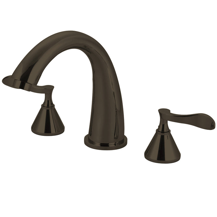 Kingston Tulare KS2365CFL - Century Two-Handle 3-Hole Deck Mount Roman Tub Faucet, Oil Rubbed Bronze