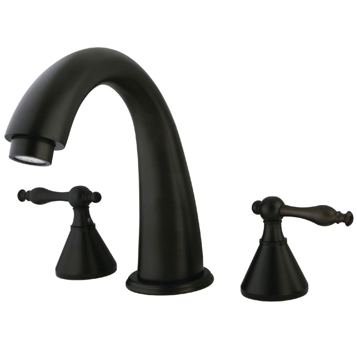 Kingston Tulare KS2365NL - Naples Two-Handle 3-Hole Deck Mount Roman Tub Faucet, Oil Rubbed Bronze