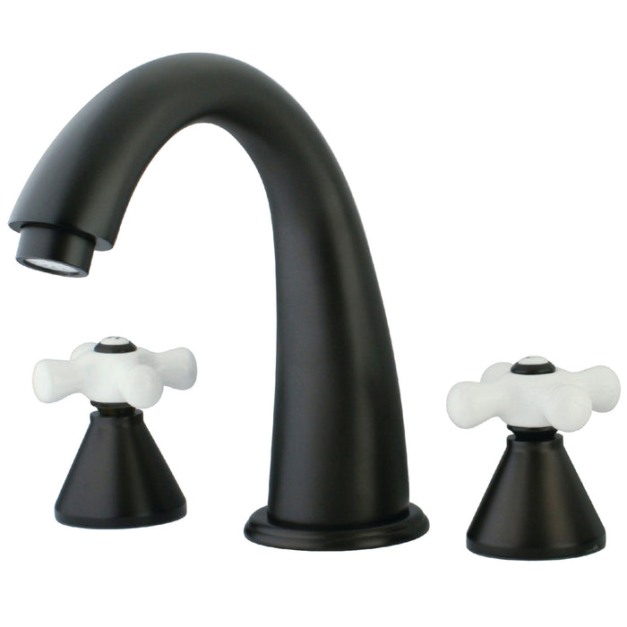 Kingston Tulare KS2365PX - Naples Two-Handle 3-Hole Deck Mount Roman Tub Faucet, Oil Rubbed Bronze