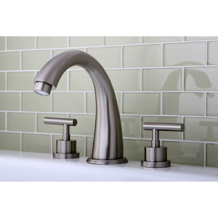 Kingston Sona KS2368CML - Manhattan Two-Handle 3-Hole Deck Mount Roman Tub Faucet, Brushed Nickel