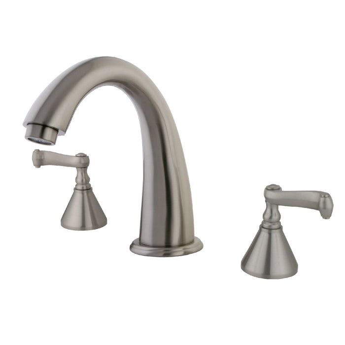 Kingston Tulare KS2368FL - Roman Two-Handle 3-Hole Deck Mount Roman Tub Faucet, Brushed Nickel