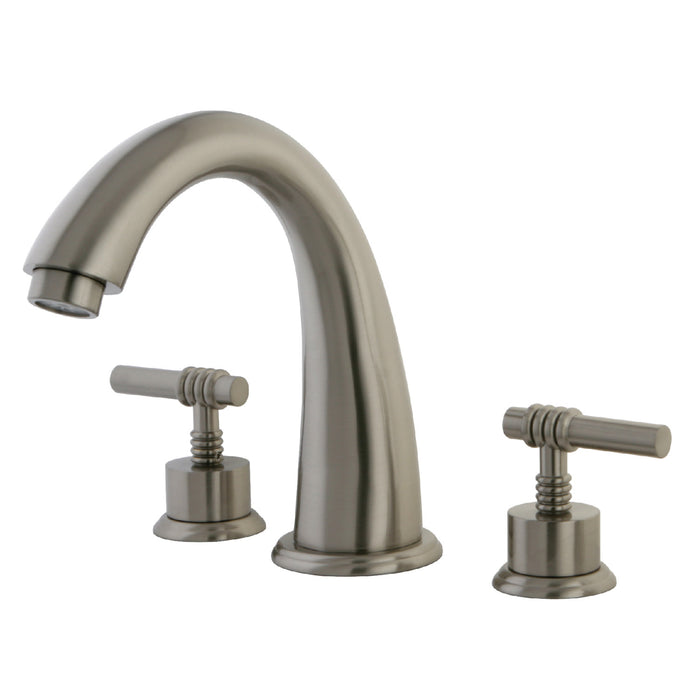 Kingston Tulare KS2368ML - Milano Two-Handle 3-Hole Deck Mount Roman Tub Faucet, Brushed Nickel