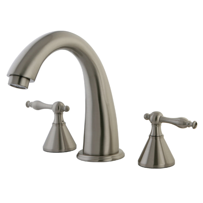 Kingston Tulare KS2368NL - Naples Two-Handle 3-Hole Deck Mount Roman Tub Faucet, Brushed Nickel