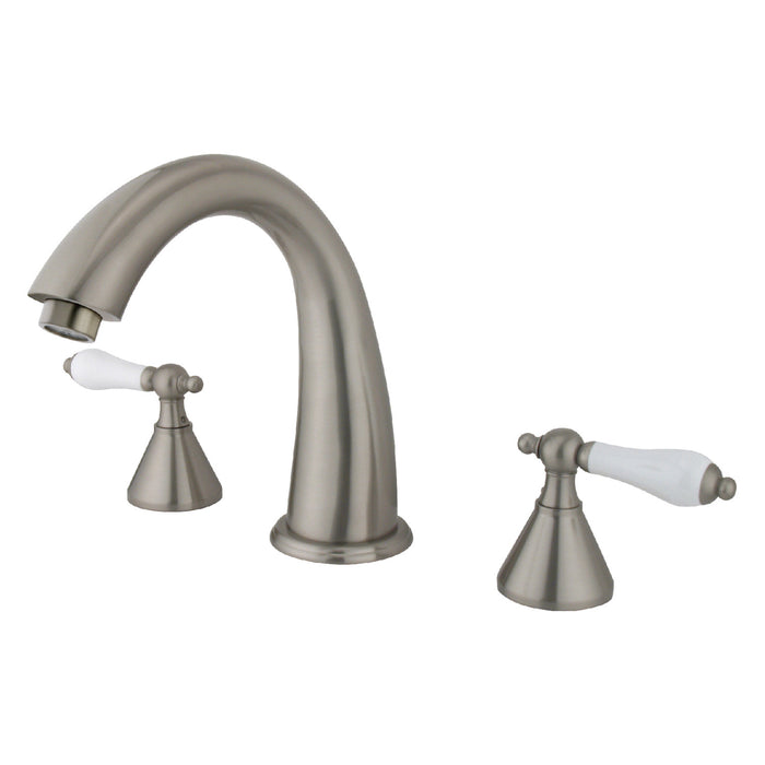 Kingston Tulare KS2368PL - Naples Two-Handle 3-Hole Deck Mount Roman Tub Faucet, Brushed Nickel