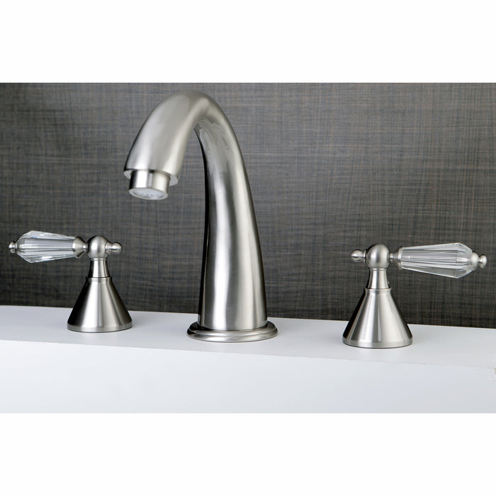 Kingston Tulare KS2368WLL - Wilshire Two-Handle 3-Hole Deck Mount Roman Tub Faucet, Brushed Nickel