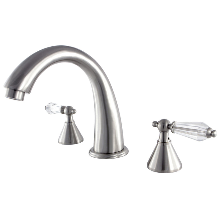 Kingston Tulare KS2368WLL - Wilshire Two-Handle 3-Hole Deck Mount Roman Tub Faucet, Brushed Nickel